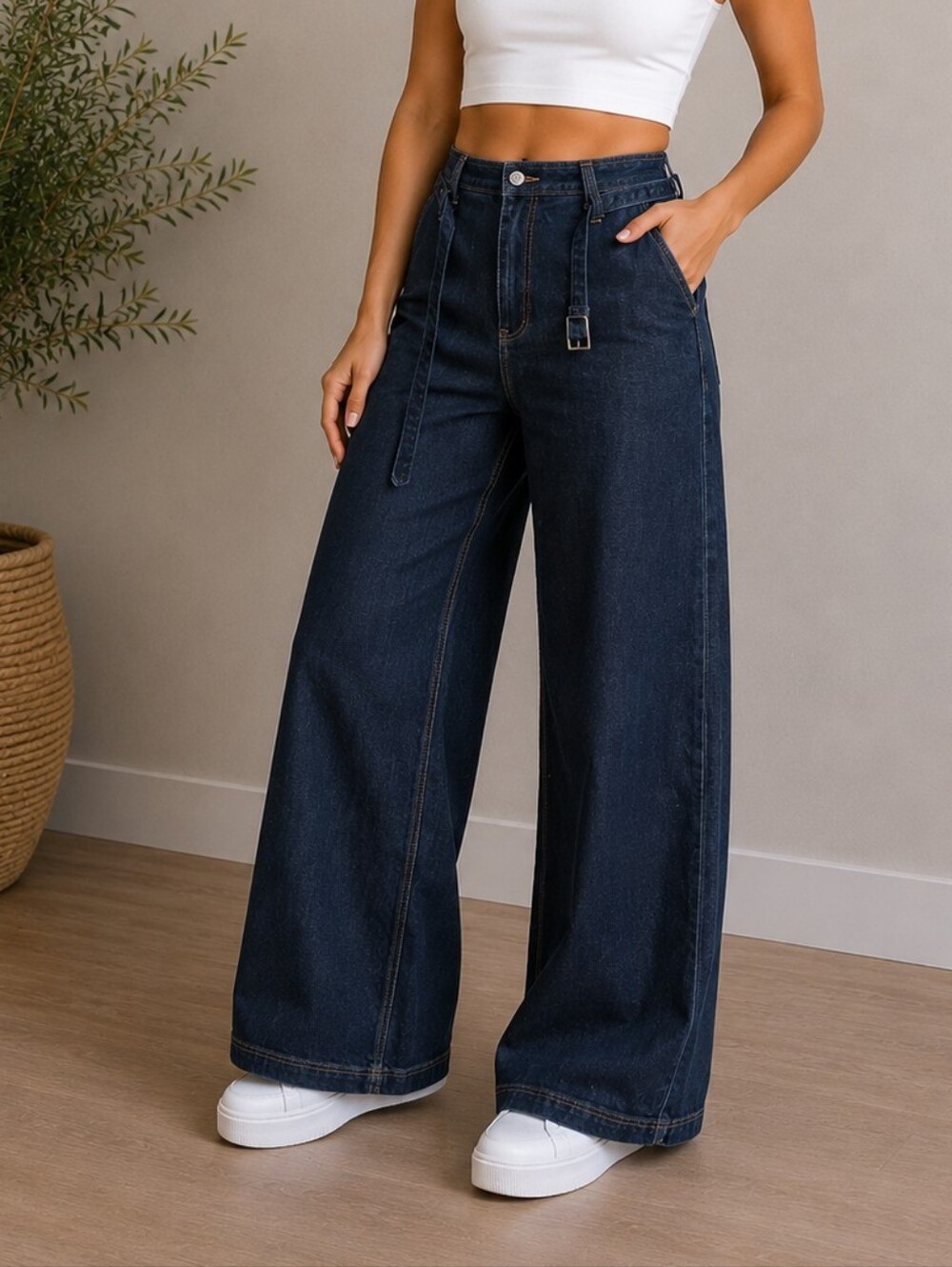 OAT New York Wide Leg Dark Wash Jeans Size 12/31